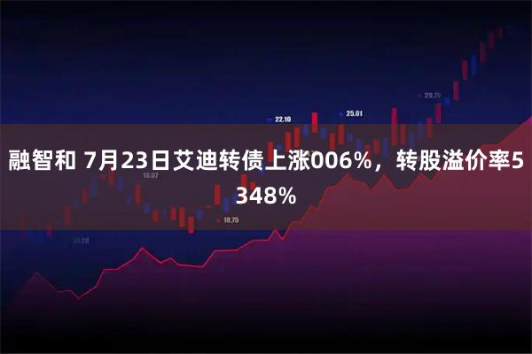 融智和 7月23日艾迪转债上涨006%，转股溢价率5348%