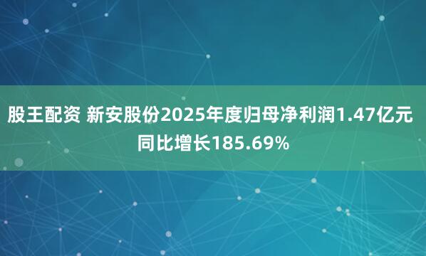 股王配资 新安股份2025年度归母净利润1.47亿元 同比增长185.69%